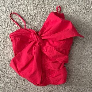 Entro Vibrant Red Tank Top with Bow Detail